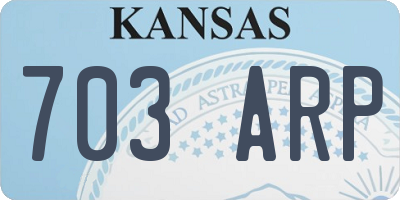 KS license plate 703ARP