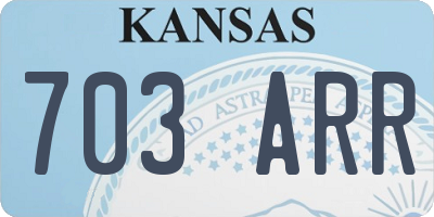 KS license plate 703ARR