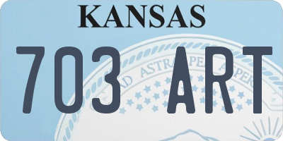 KS license plate 703ART