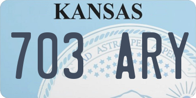 KS license plate 703ARY