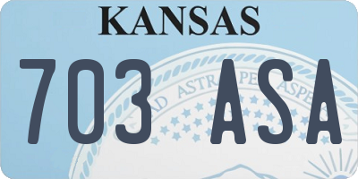 KS license plate 703ASA