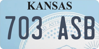 KS license plate 703ASB
