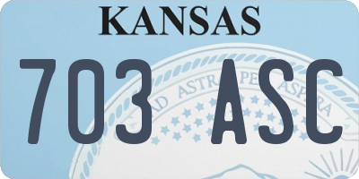 KS license plate 703ASC