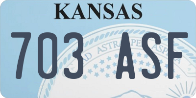 KS license plate 703ASF