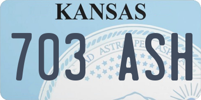 KS license plate 703ASH