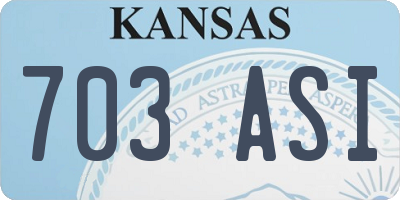 KS license plate 703ASI