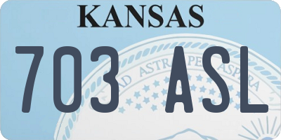 KS license plate 703ASL