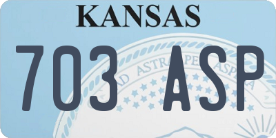 KS license plate 703ASP