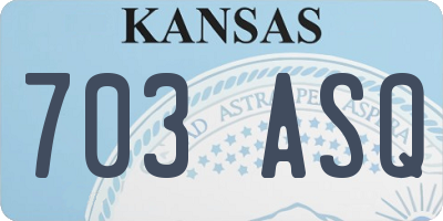 KS license plate 703ASQ