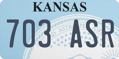 KS license plate 703ASR