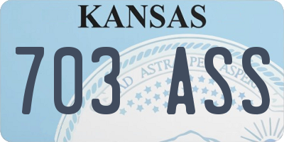 KS license plate 703ASS