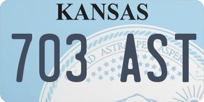 KS license plate 703AST