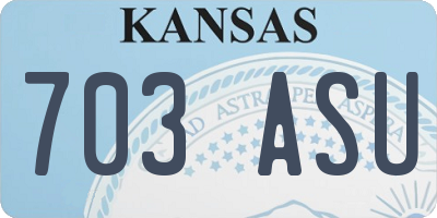 KS license plate 703ASU