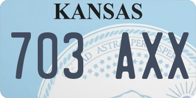KS license plate 703AXX