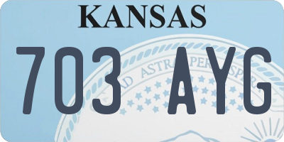 KS license plate 703AYG