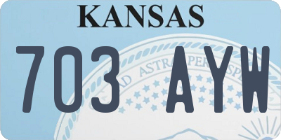 KS license plate 703AYW