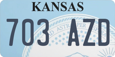 KS license plate 703AZD
