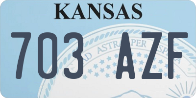 KS license plate 703AZF