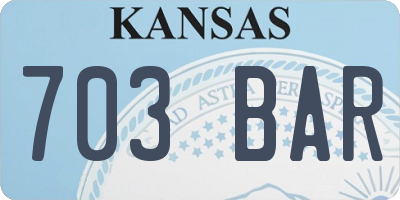 KS license plate 703BAR