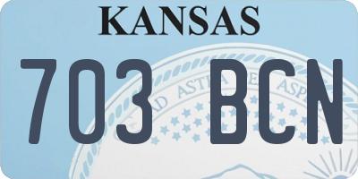 KS license plate 703BCN
