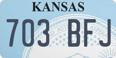 KS license plate 703BFJ