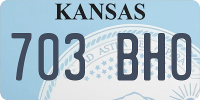 KS license plate 703BHO