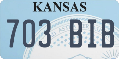 KS license plate 703BIB