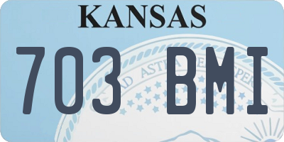 KS license plate 703BMI