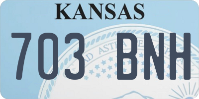 KS license plate 703BNH