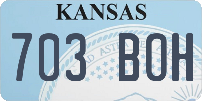 KS license plate 703BOH