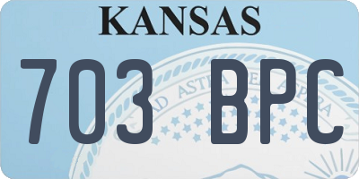 KS license plate 703BPC