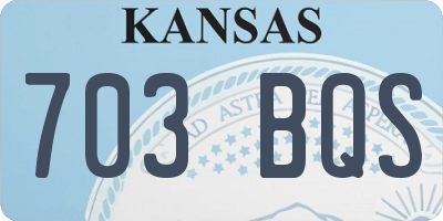 KS license plate 703BQS