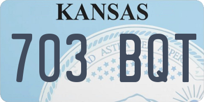 KS license plate 703BQT