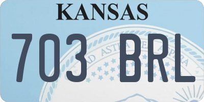 KS license plate 703BRL
