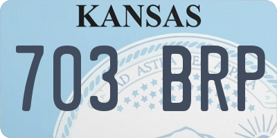 KS license plate 703BRP