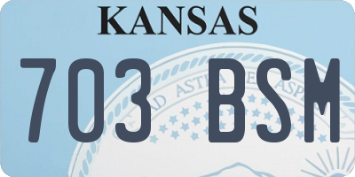 KS license plate 703BSM