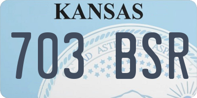 KS license plate 703BSR