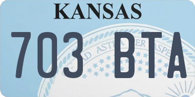 KS license plate 703BTA