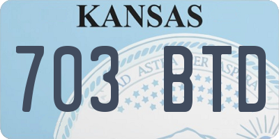 KS license plate 703BTD