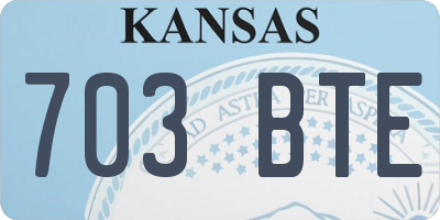 KS license plate 703BTE