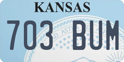 KS license plate 703BUM