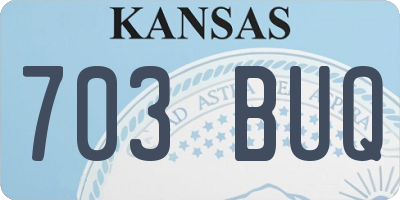 KS license plate 703BUQ
