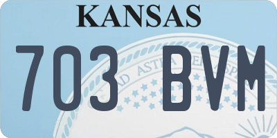 KS license plate 703BVM