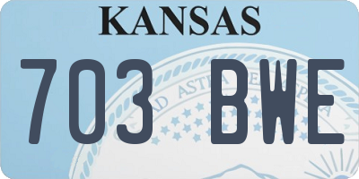 KS license plate 703BWE