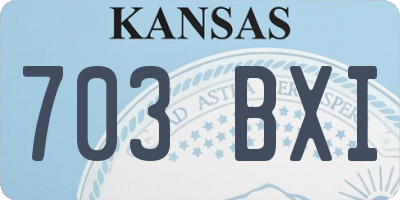 KS license plate 703BXI