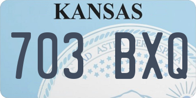 KS license plate 703BXQ