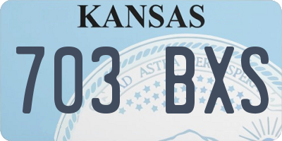 KS license plate 703BXS