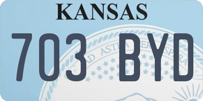 KS license plate 703BYD