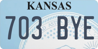 KS license plate 703BYE