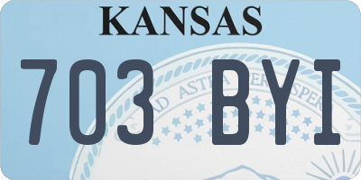 KS license plate 703BYI